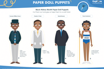 Paper doll puppets illustration