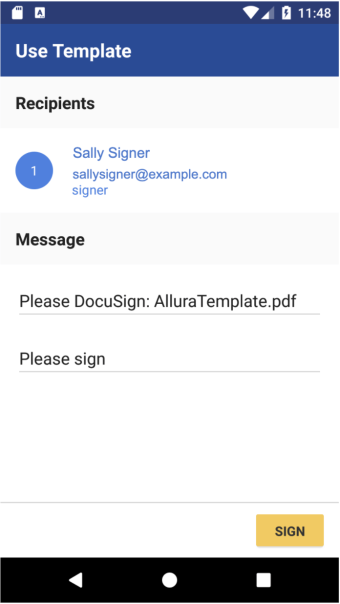 Envelope for Offline Signing (Template) | Android SDK | Docusign