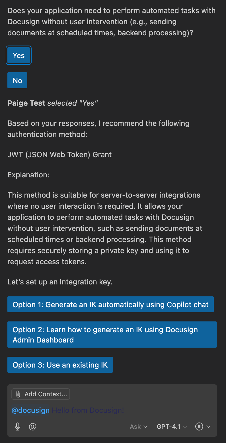 Docusign Developer AI Assistant for VS Code (Beta) | Docusign