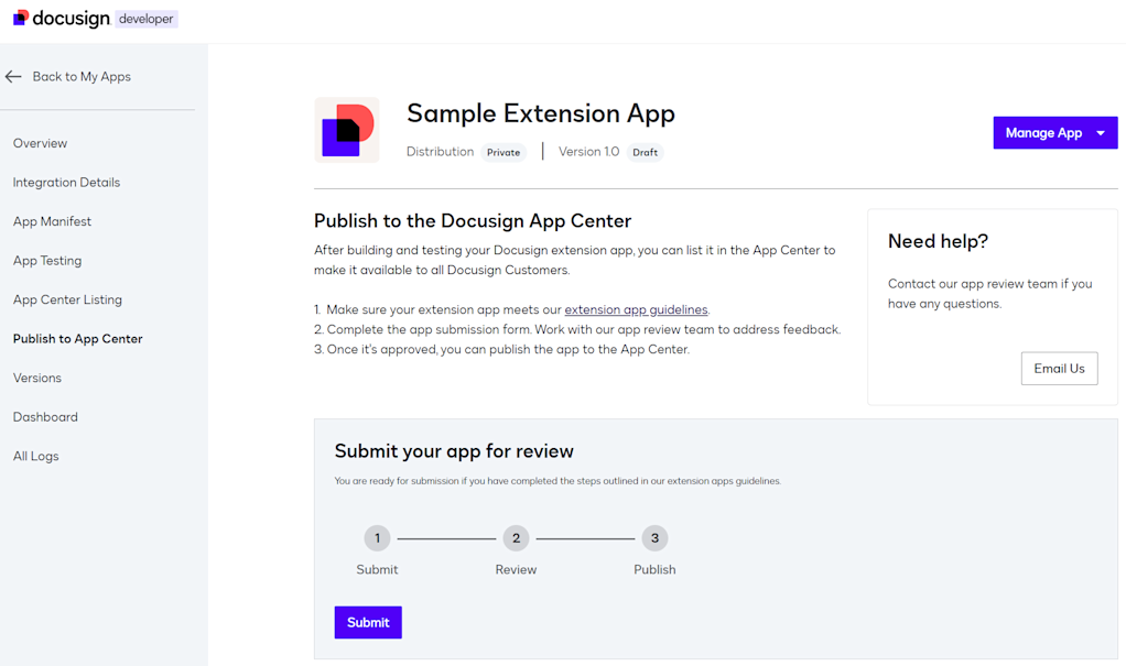 Developer Console overview | Docusign