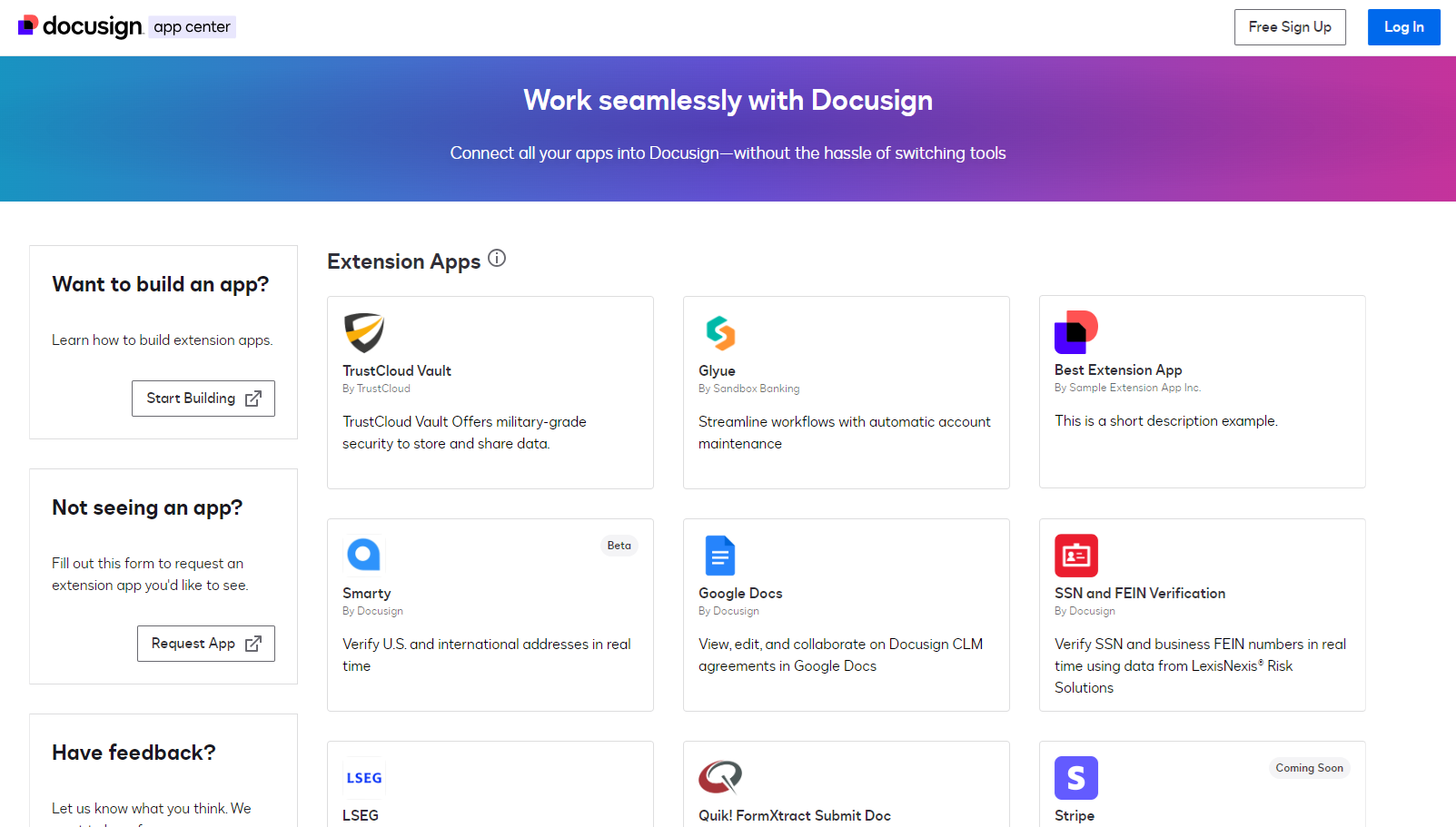 Ext App Publish an extension app to the Docusign App Center | Docusign