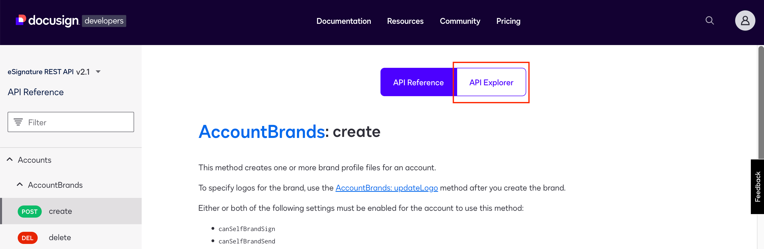 Asm Api Explorer API Explorer | Docusign
