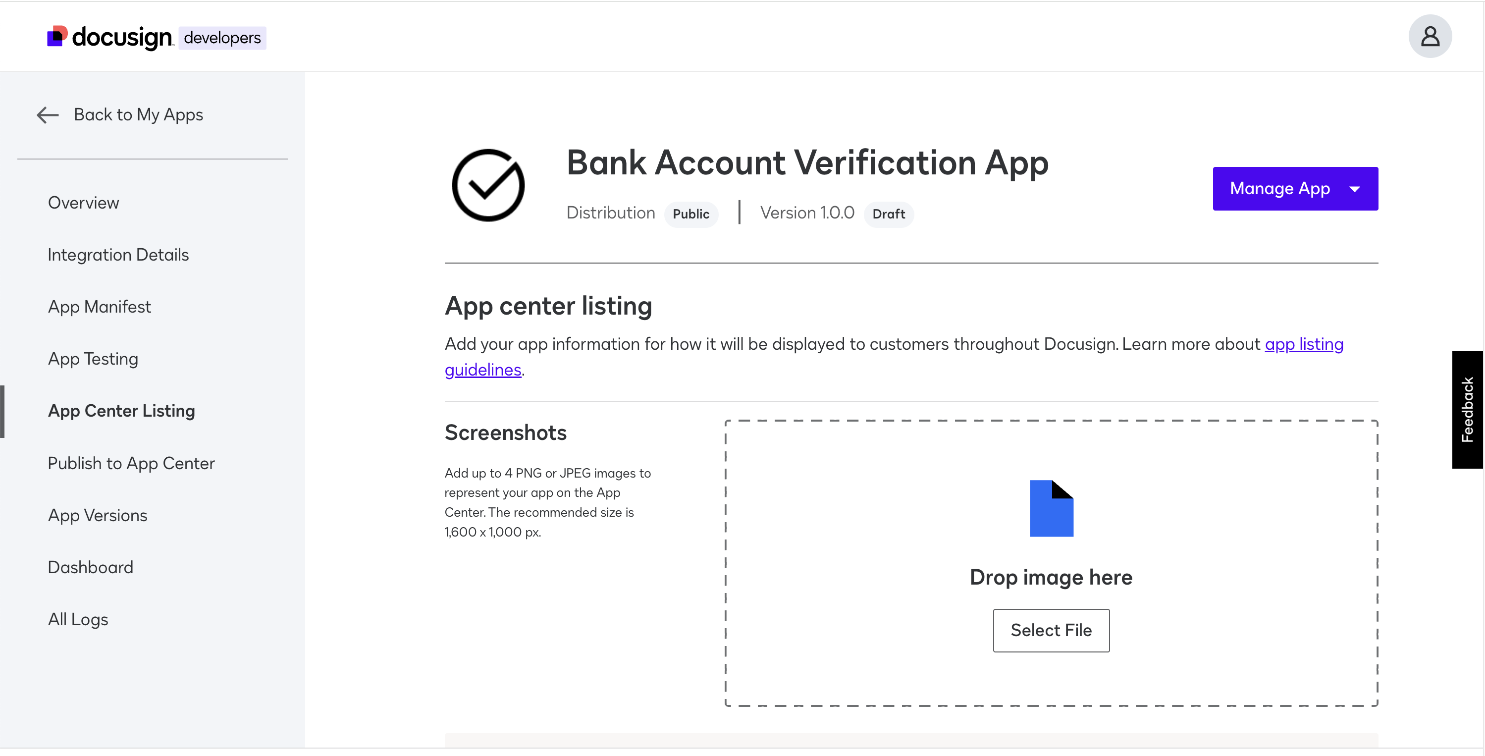 Update App Center listing | Docusign
