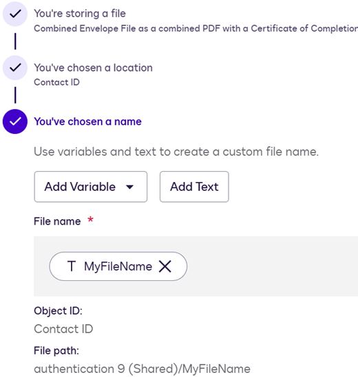 File output system of record extension contract reference | Docusign