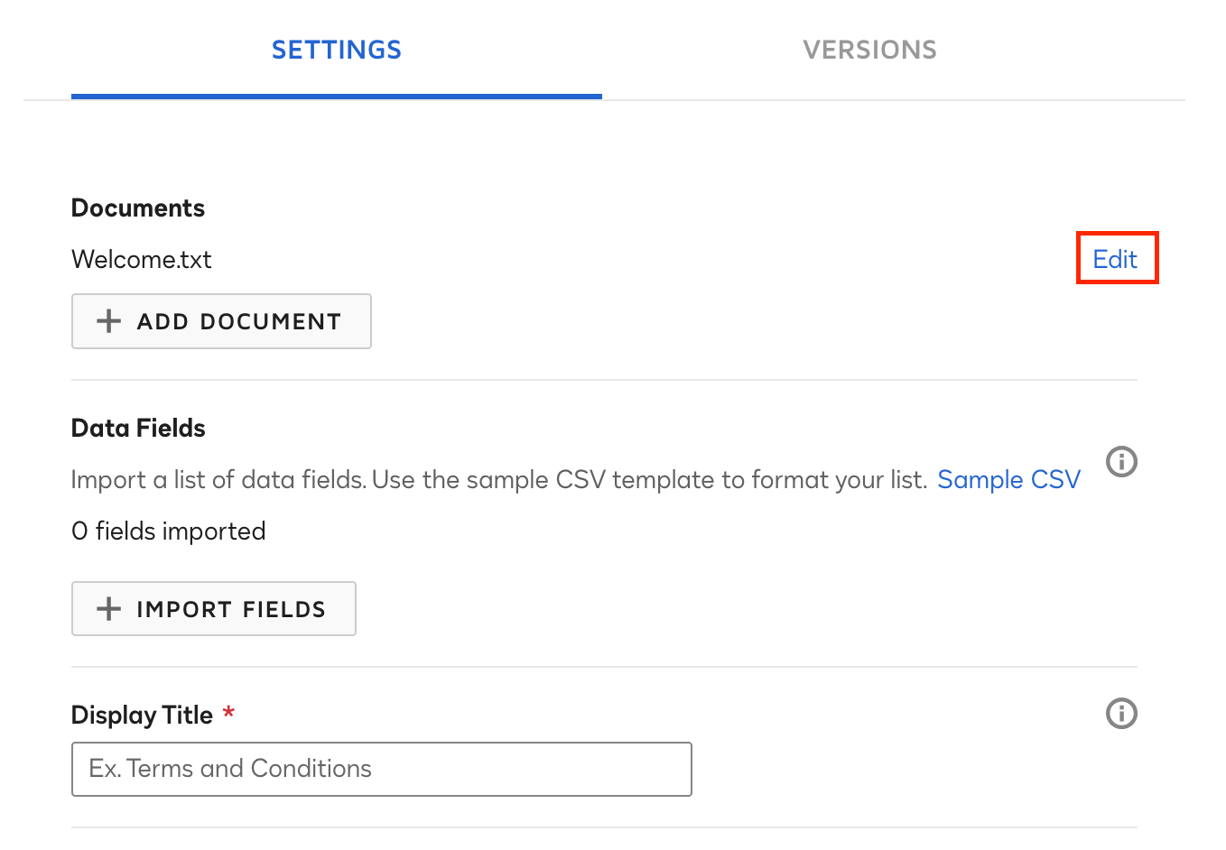 Customize elastic template fields Docusign