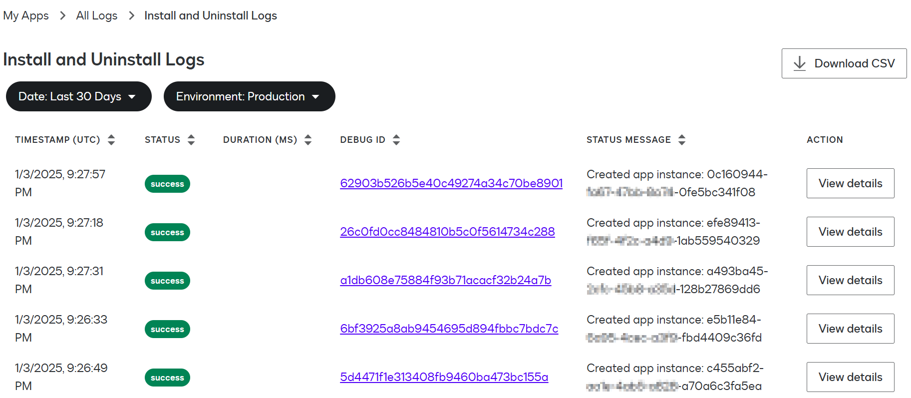 Review extension app logs | Docusign