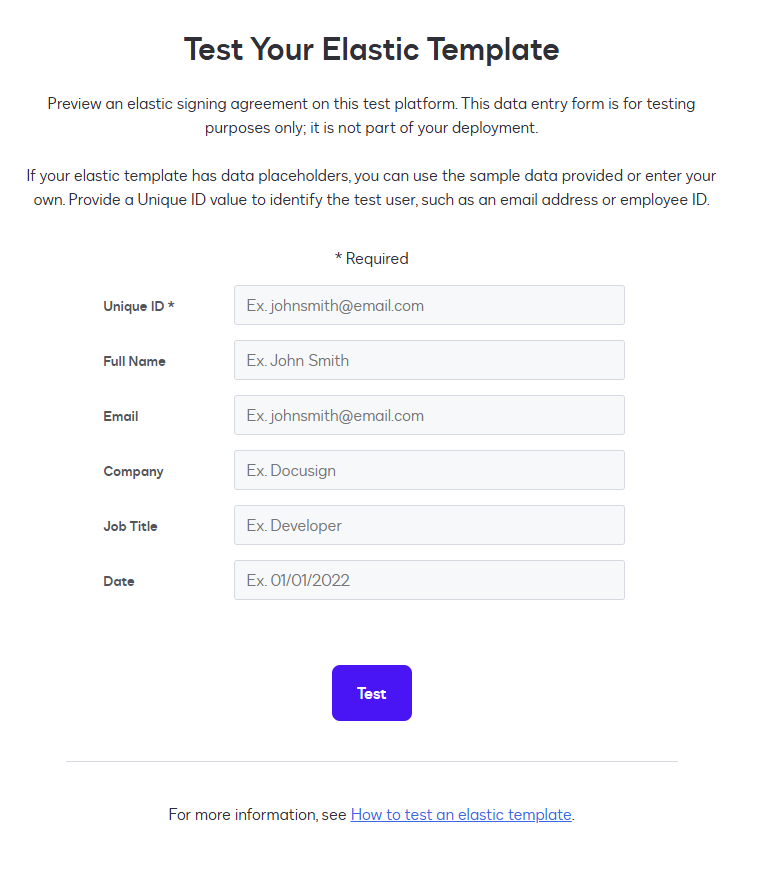 How to Test Elastic Templates Click API Docusign