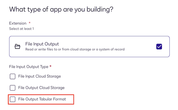 File output tabular format extension contract reference | Docusign