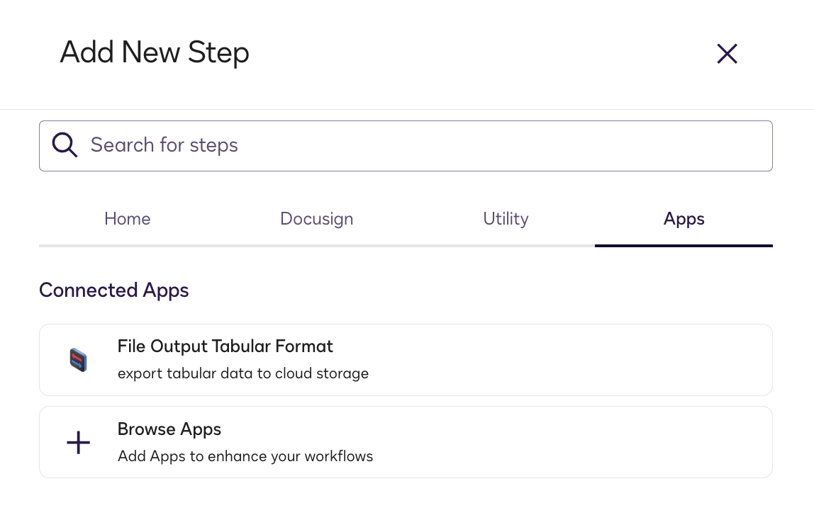 File output tabular format extension workflow test | Docusign