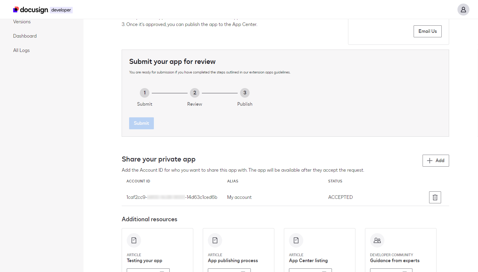 Publish an extension app to the Docusign App Center | Docusign