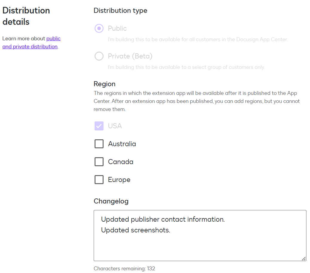 Update App Center listing | Docusign
