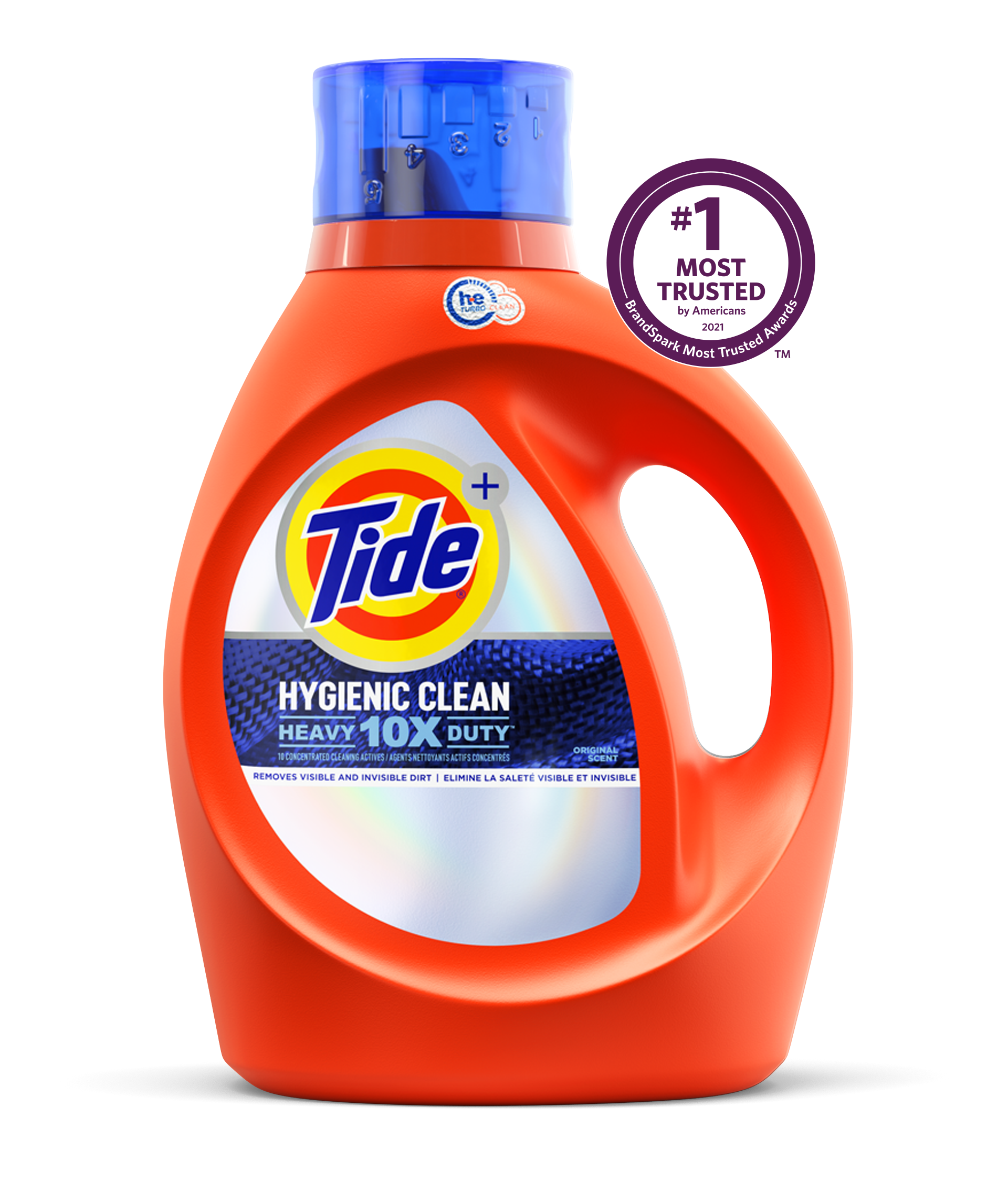 Tide Hygienic Clean Heavy Duty 10x Liquid Detergent Original Scent - 92 ounces, color orange