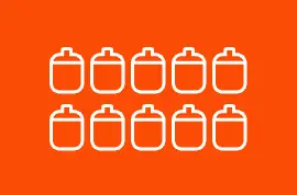 A pictogram of 10 gallons of water showing how much excess water your HE machine can use in case extra rinses are necessary