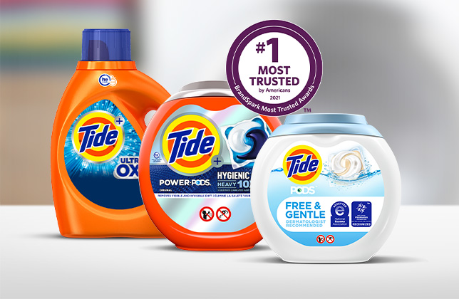 Tide is consumers' #1 Trusted laundry detergent brand in BrandSpark survey