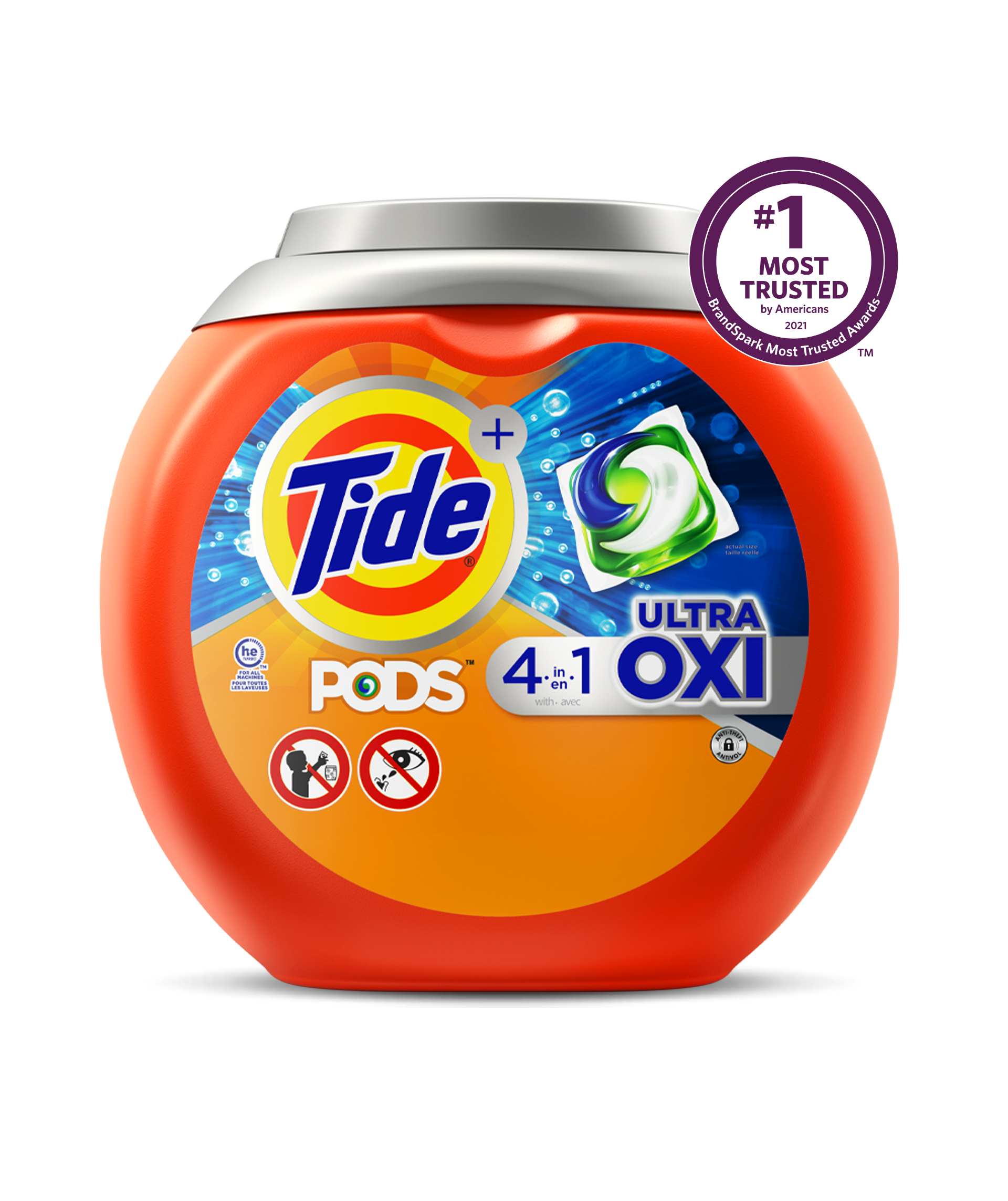Tide PODS® Ultra OXI Laundry Detergent - 61 count, color orange