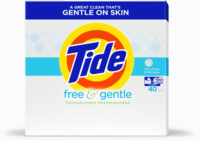 Tide Free and Gentle Powder - 95 ounces, color white