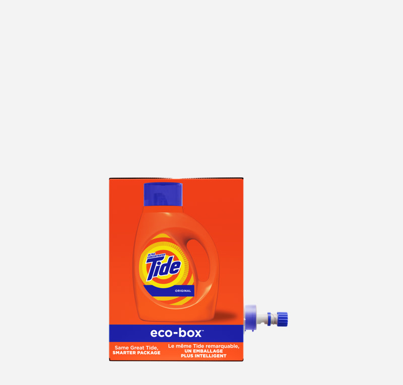 Tide Eco-Box smarter packaging, color orange