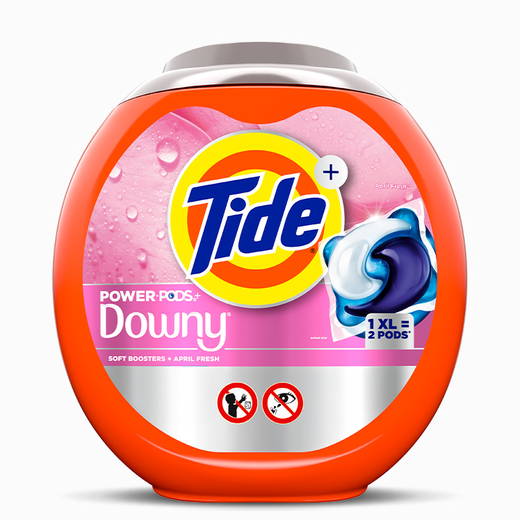 Pack of Tide Power PODS® with Downy Soft Boosters, Lasting Freshness with April Fresh Scent