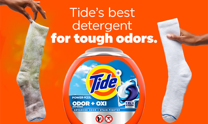 Tide's best detergent for tough odors.