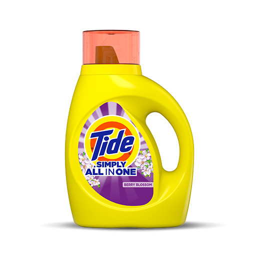Tide Simply Clean and Fresh Berry Blossom - 128 ounces, color yellow