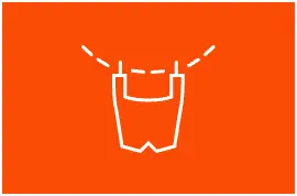A pictogram of a garment hung out to dry