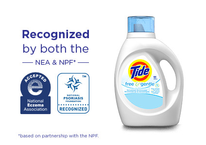 Tide Free and Gentle Liquid Laundry Detergent is recognized by both the NEA and NPF* *based on exclusive partnership with the NPF.
