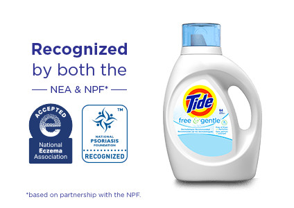 Tide Free and Gentle Liquid Laundry Detergent is recognized by both the NEA and NPF* *based on exclusive partnership with the NPF.