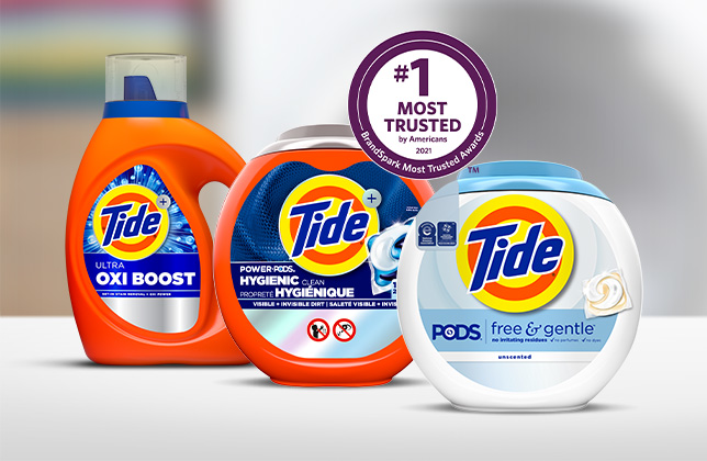 Tide is consumers' #1 Trusted laundry detergent brand in BrandSpark survey