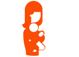 A pictogram of a woman holding a newborn baby