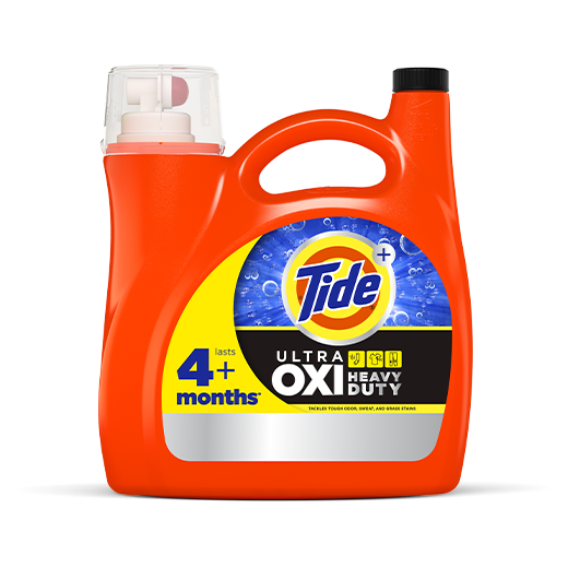 Front pack of Tide Ultra Oxi + Heavy Duty Liquid Laundry Detergent