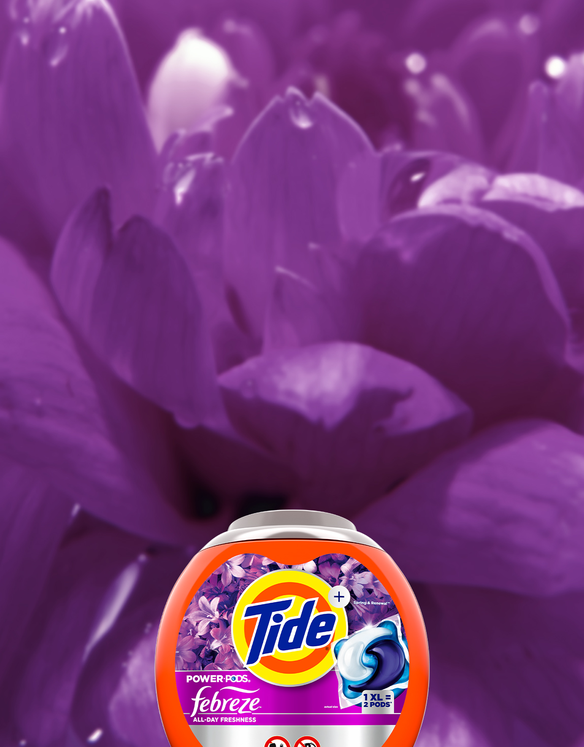 Tide PODS® Plus Febreze™ 4in1 Spring and Renewal Laundry Detergent - 73 counts, color orange
