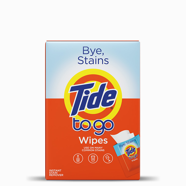 Tide To Go Wipes - 10 count, color white and orange