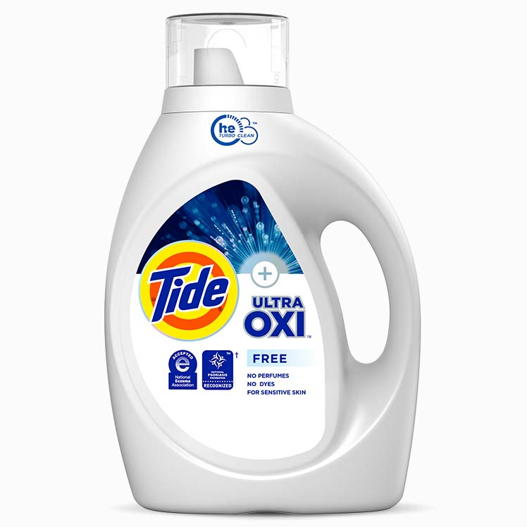 Pack of Tide Free & Gentle Plus Ultra OXI Liquid Laundry Detergent