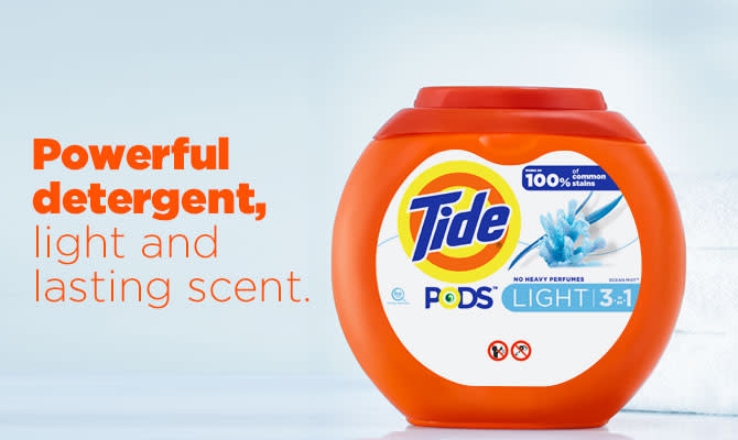 Pack of Tide PODS® Light Laundry Detergent Ocean Mist Scent - Powerful detergent, light and lasting scent