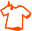 A pictogram of liquid stains getting on a T-shirt