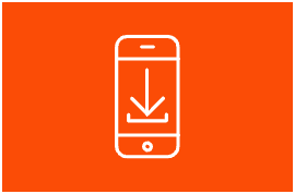 A pictogram of a smartphone with the download icon in the middle