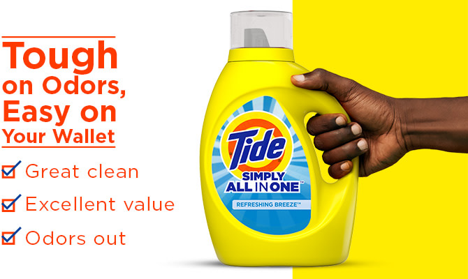 Tide Simply Clean and Fresh Liquid Laundry Detergent - tough on odors, easy on your wallet: dirt out, odors out, low price.