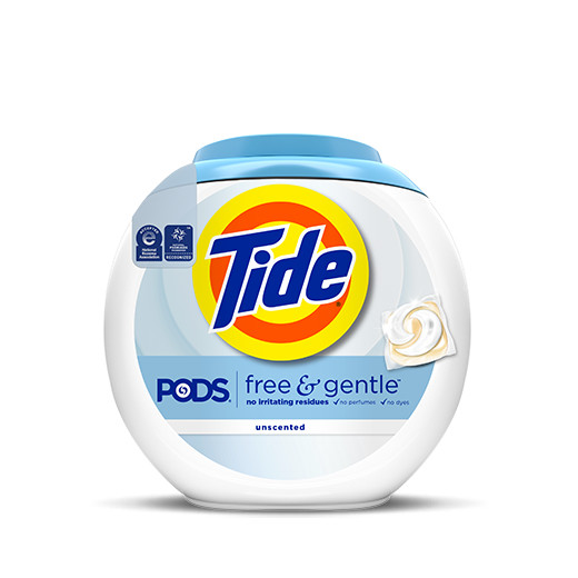 Tide PODS® Free and Gentle Laundry Detergent - 42 count, color white