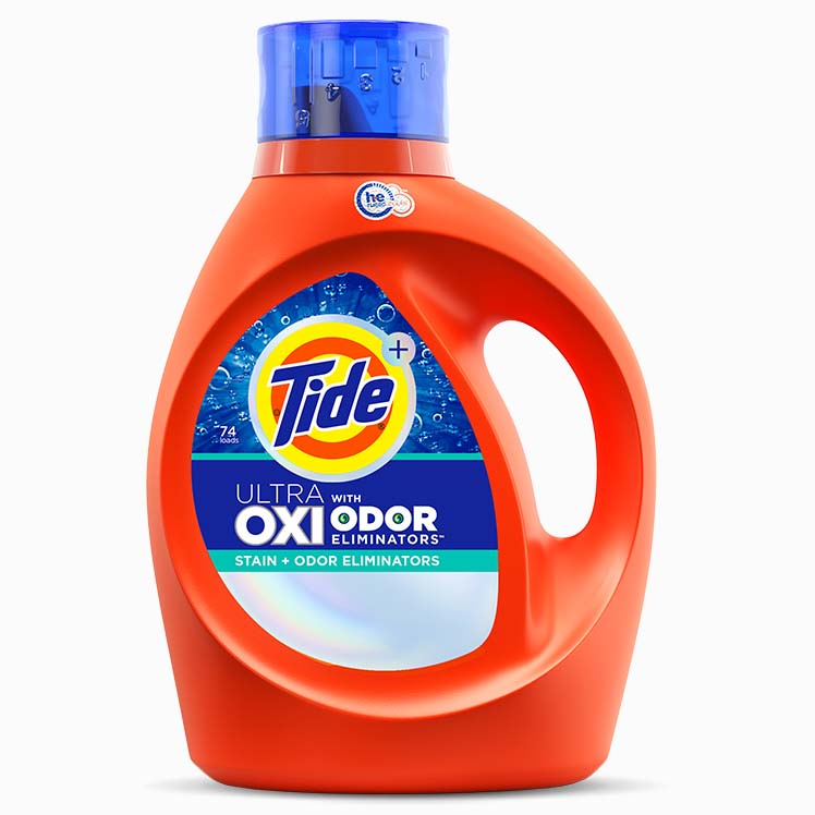 Tide Ultra OXI Liquid Laundry Detergent with Odor Eliminators - 69 ounces, color orange
