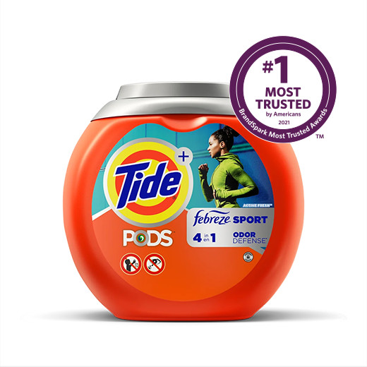 Tide PODS® Plus Febreze 4in1 Sport Odor Defense™ - 32 count, color orange