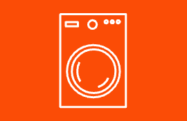 A pictogram of a washing machine
