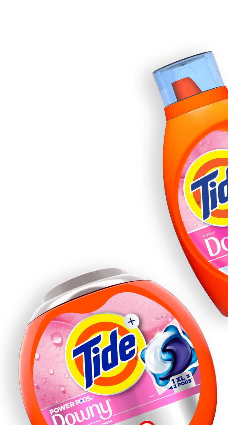 Tide Plus Downy liquid and PODS laundry detergent products