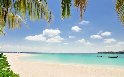 A white sandy beach