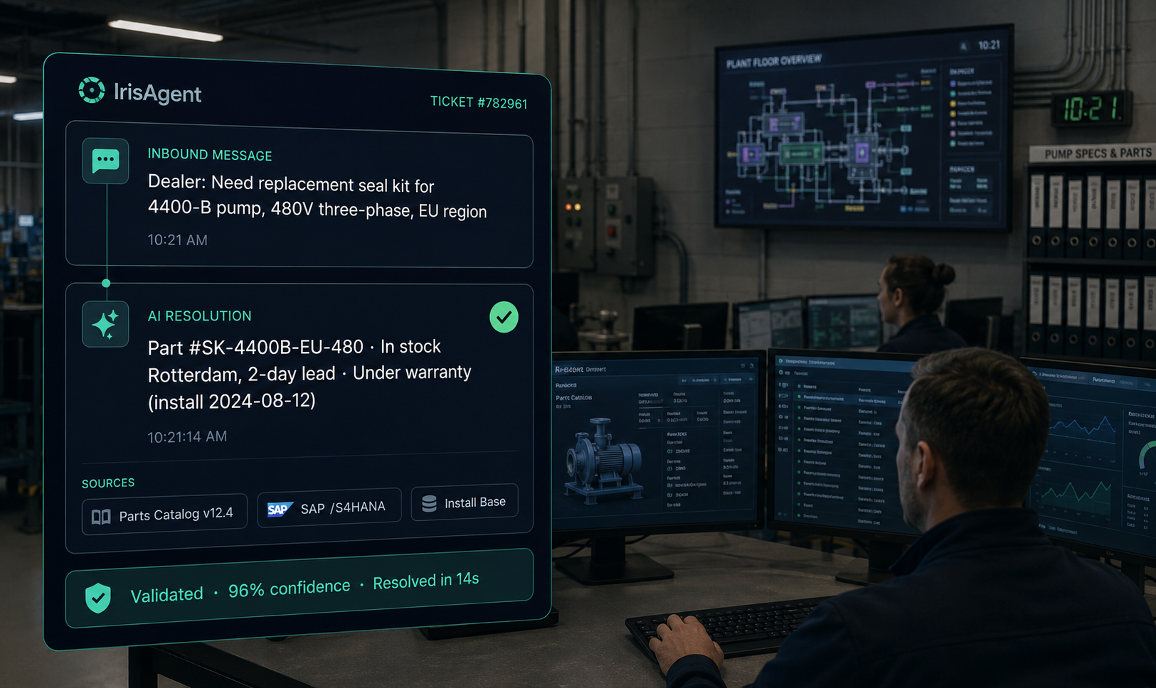 irisagent-ai-customer-support-manufacturing-hero