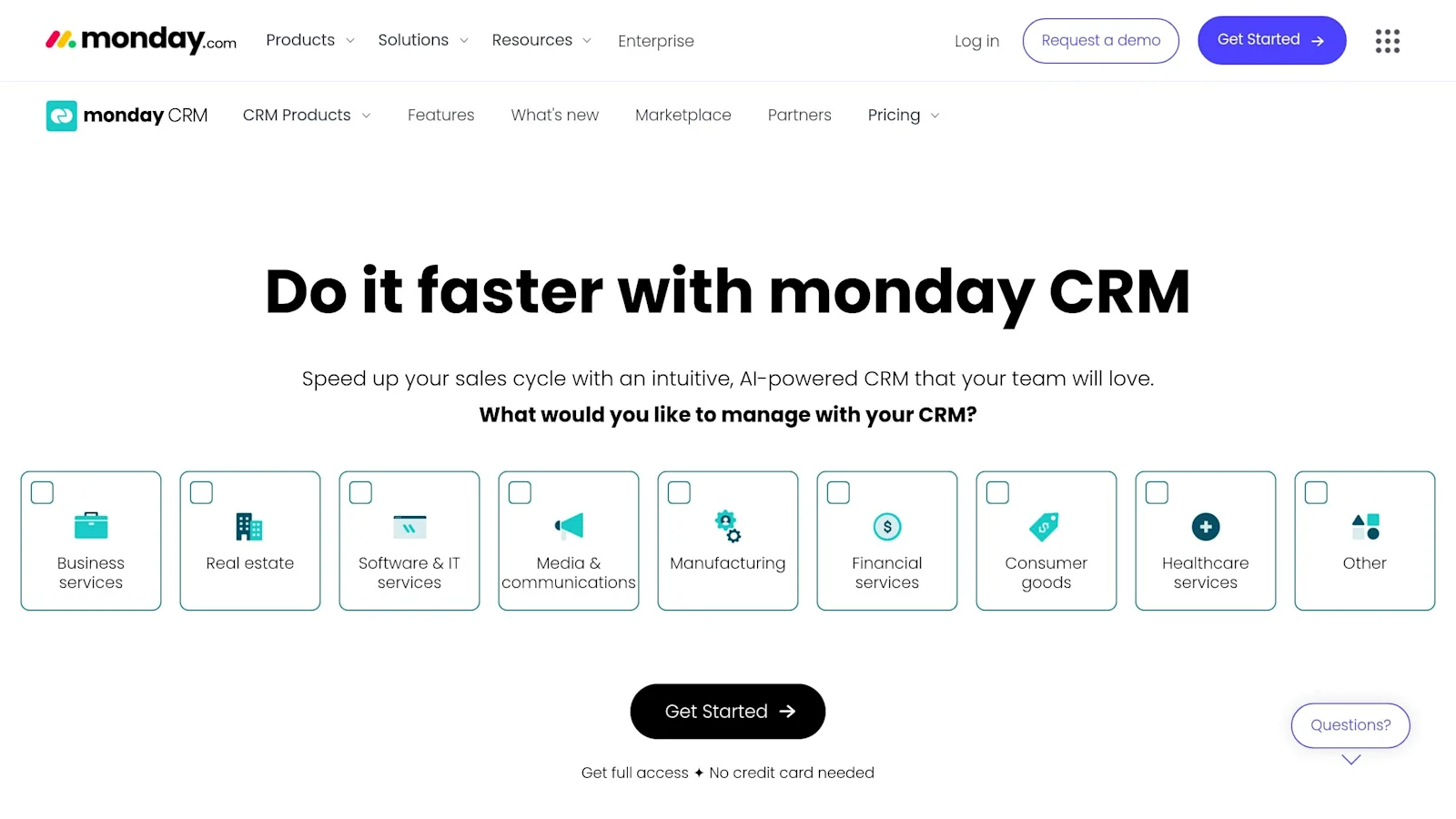 monday crm website