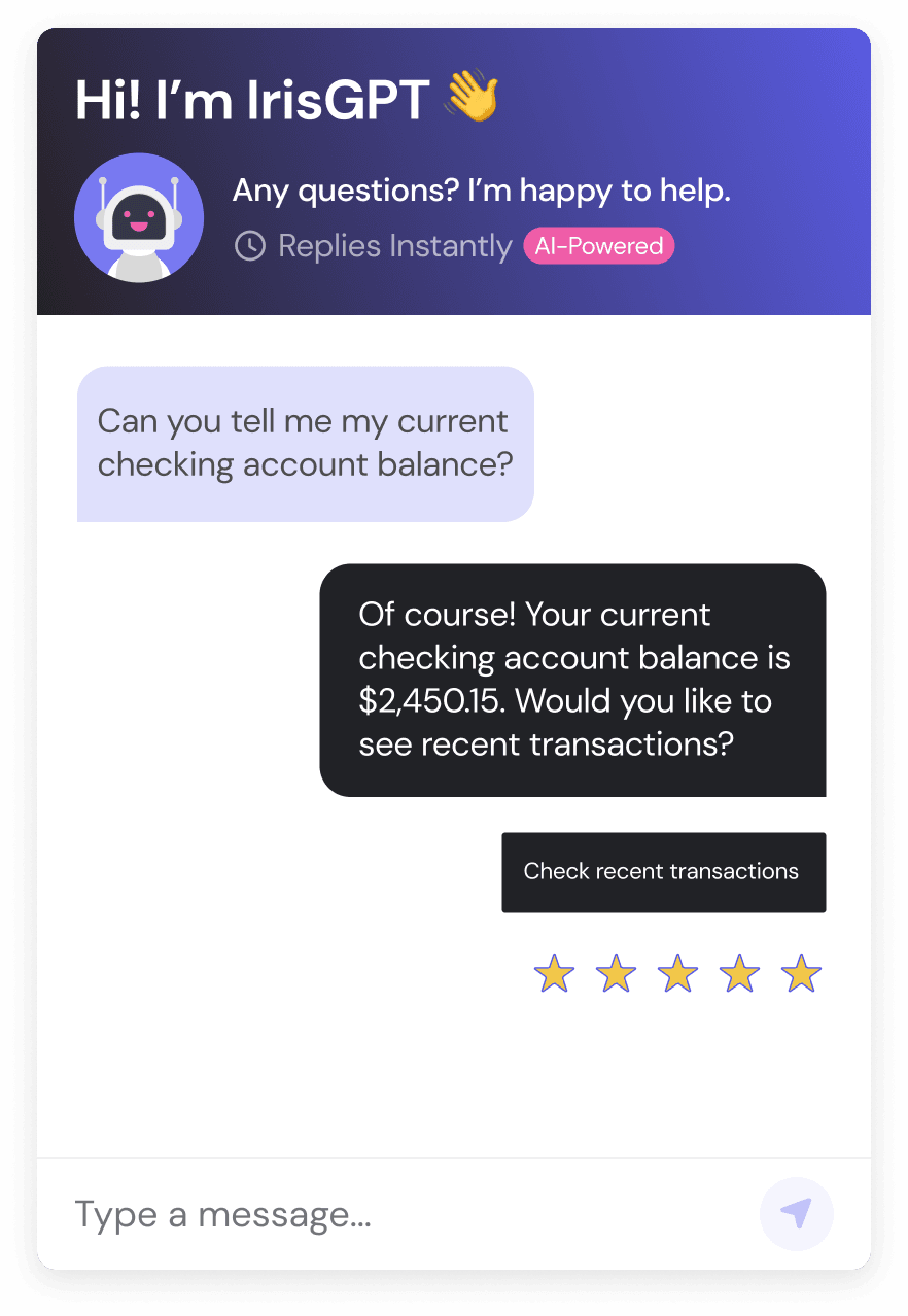 Financial services AI chatbot