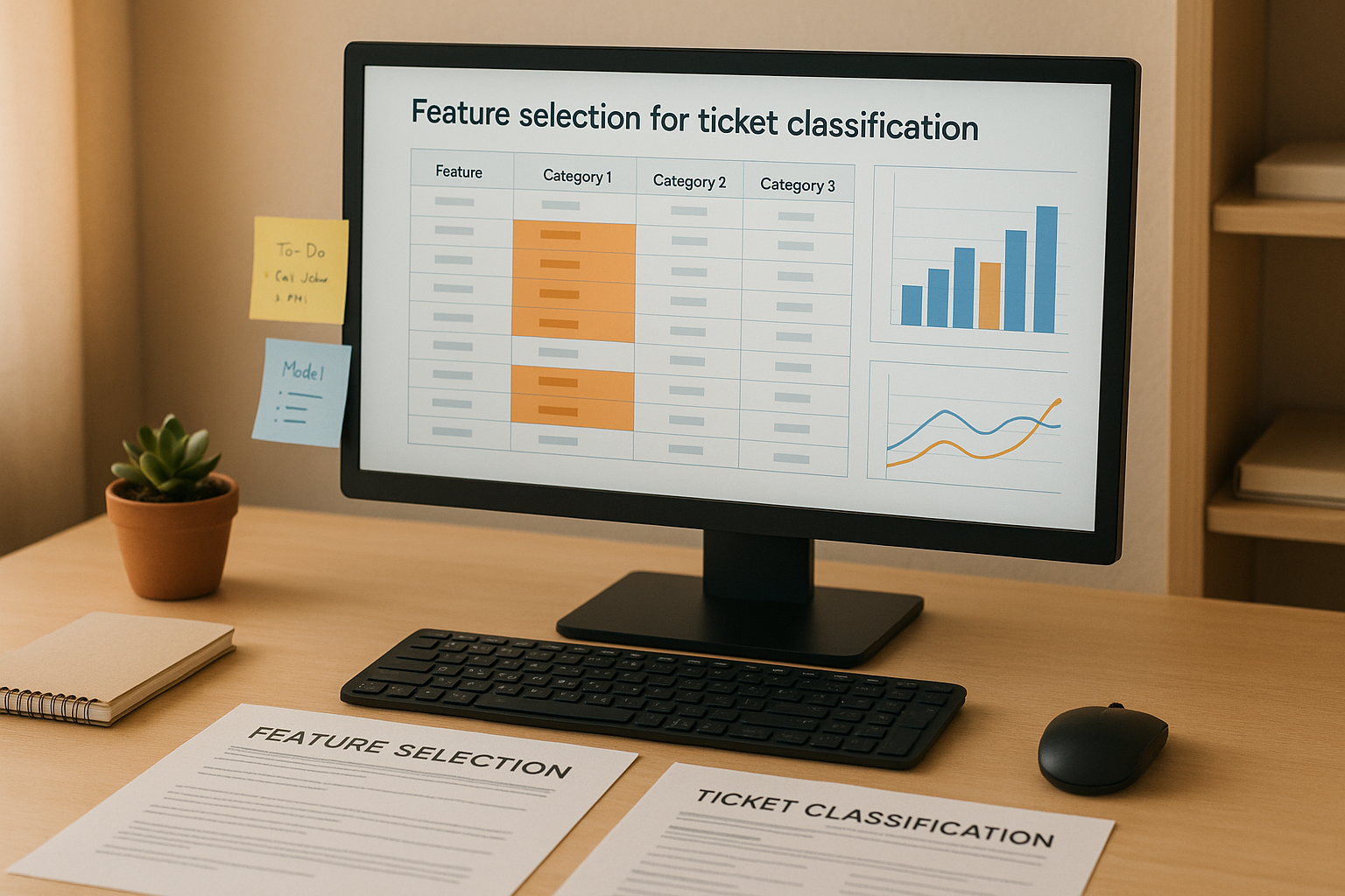 Feature selection for ticket classification