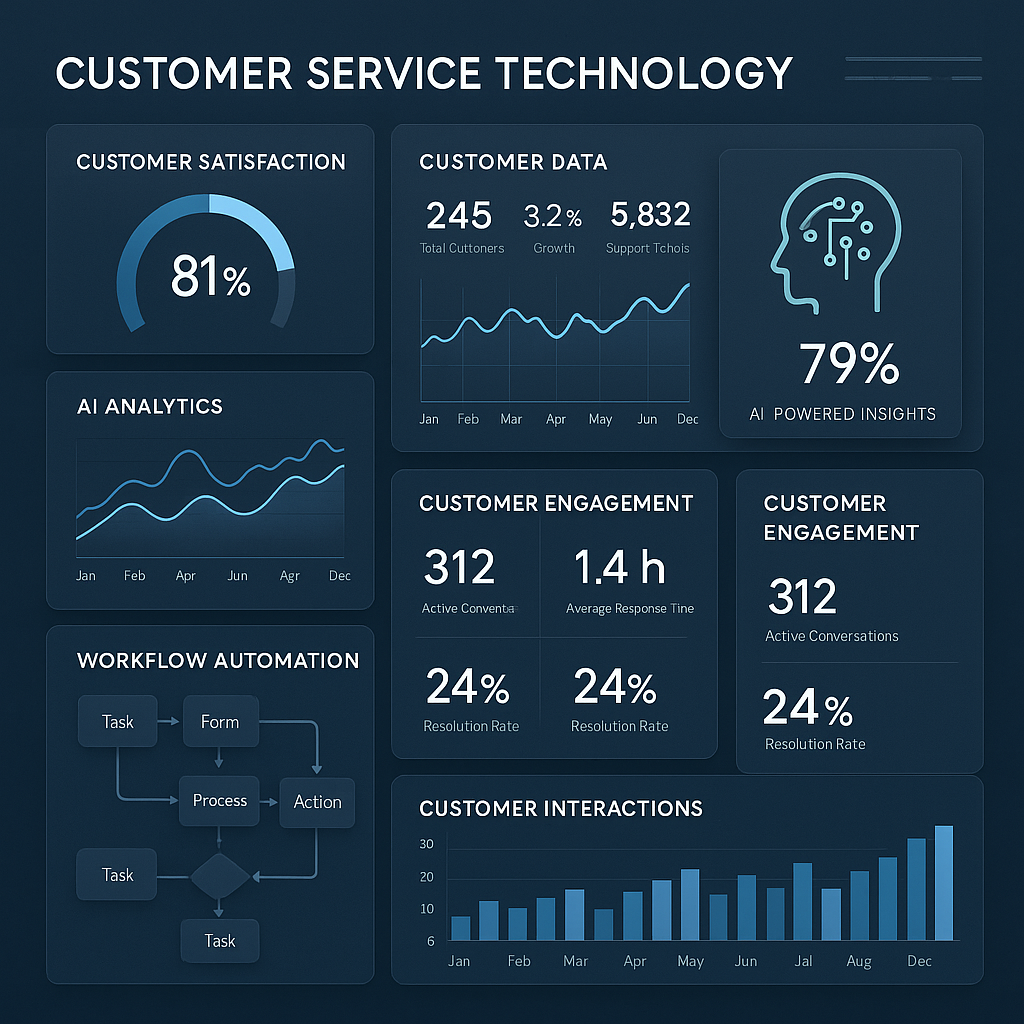 modern customer service technology dashboard