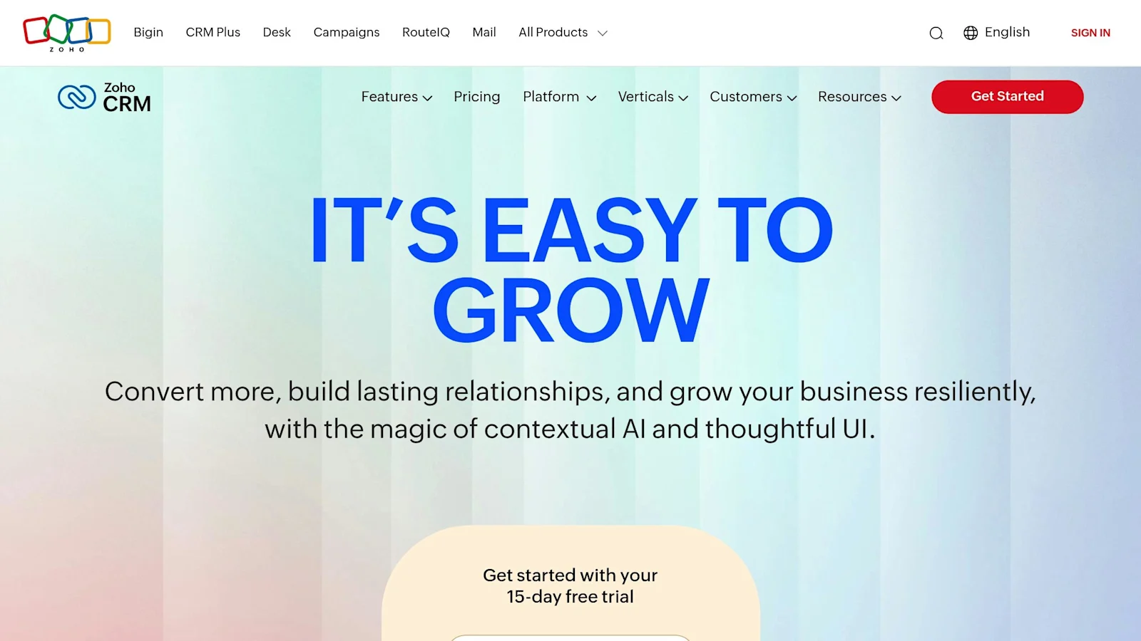 zoho crm website