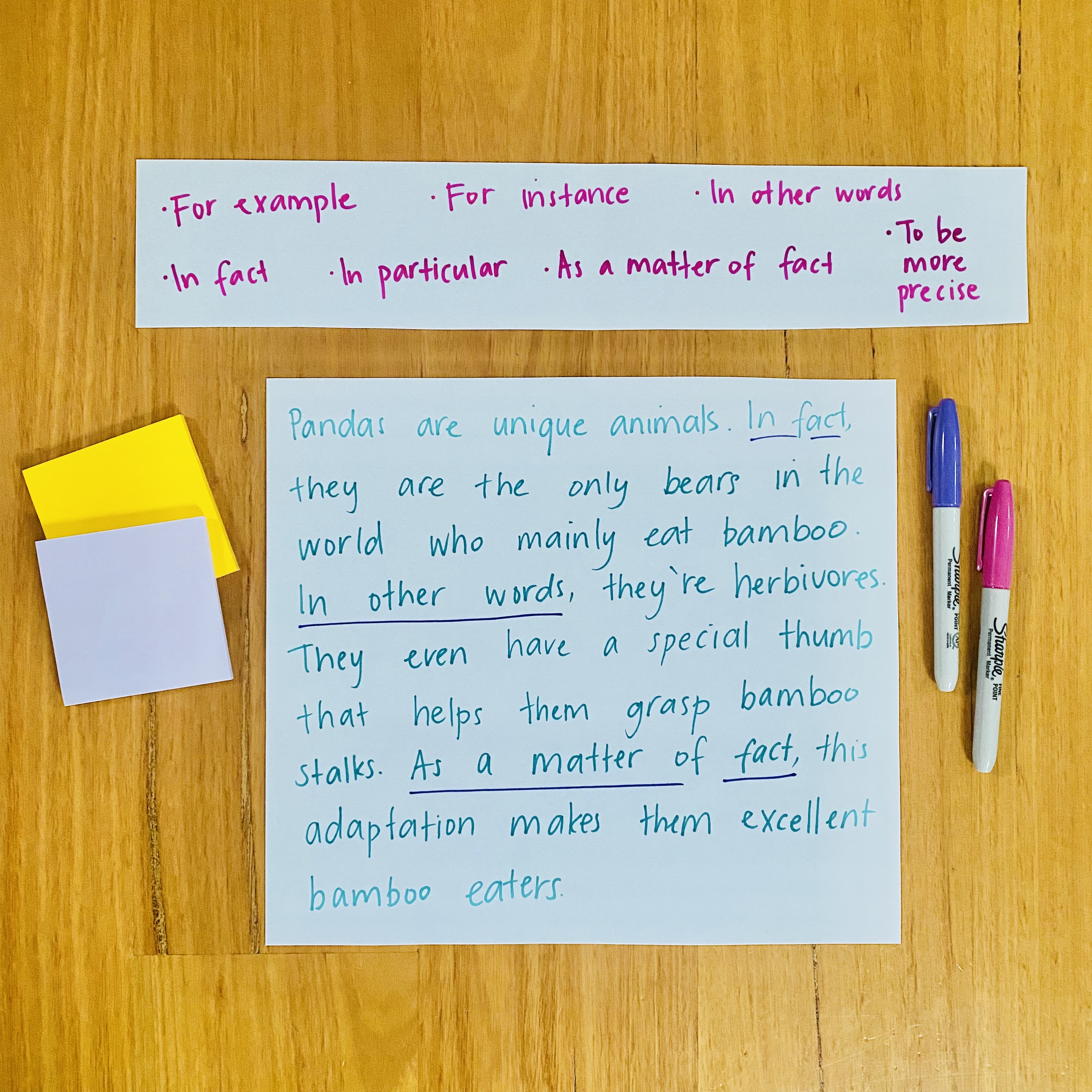 Connectives to Clarify Information Connectives to Clarify Information